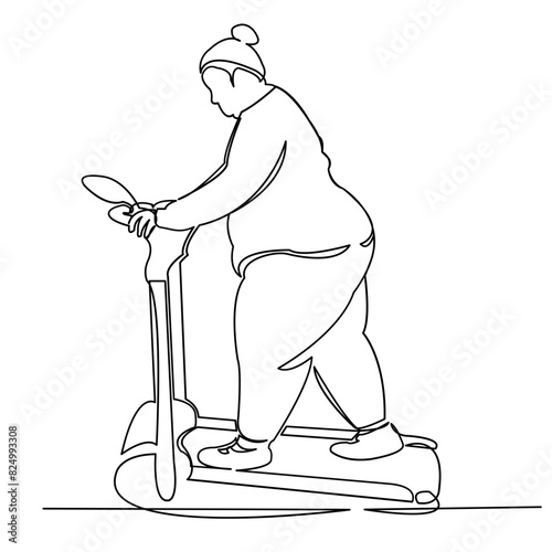 fat woman on a treadmill