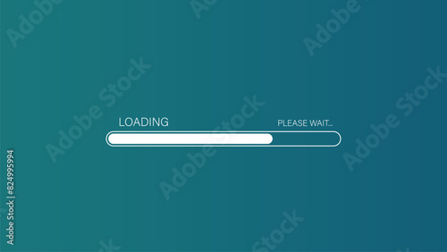 Loading icon isolated on blue background. Progress bar icon.