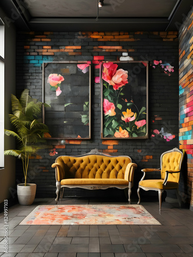 Real Esate Living Room Frame Mcokup