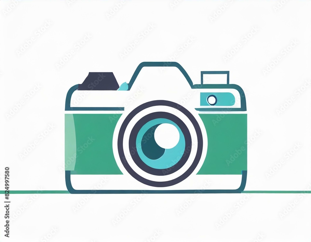 camera icon, vector image on white background, photography