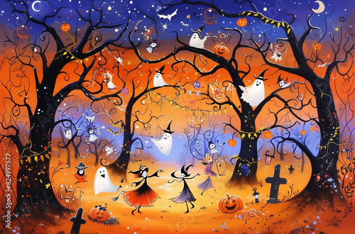 halloween background with pumpkin