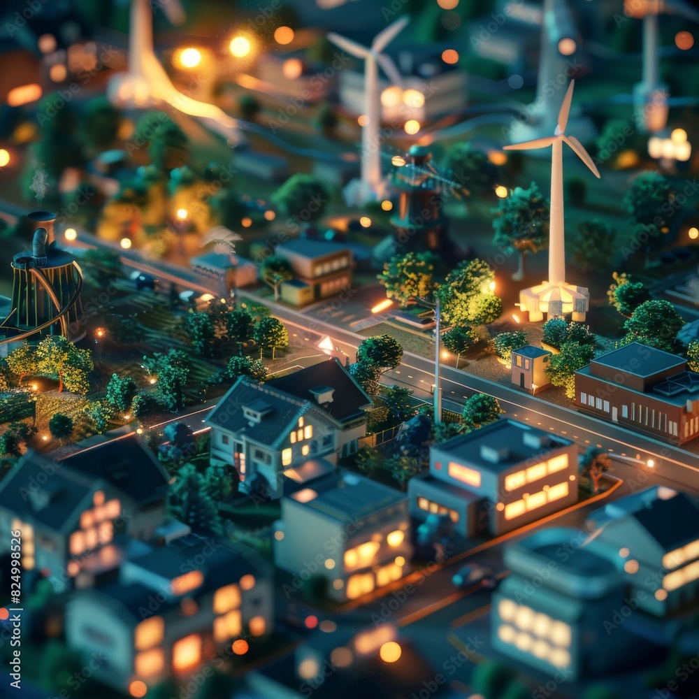 Obraz premium mini city evening