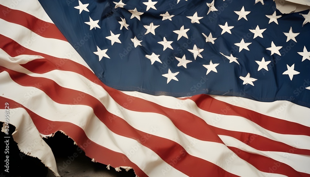 Obraz premium american flag waving in the wind