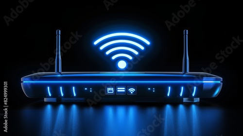 Internet distribution device with Wi-Fi symbol