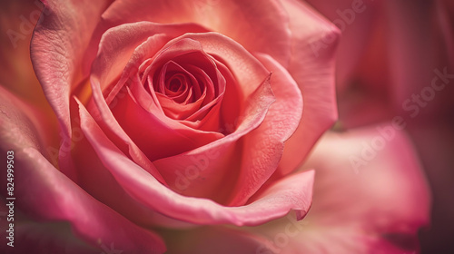 Close-up of a stunning pink rose with an abstract backdrop.