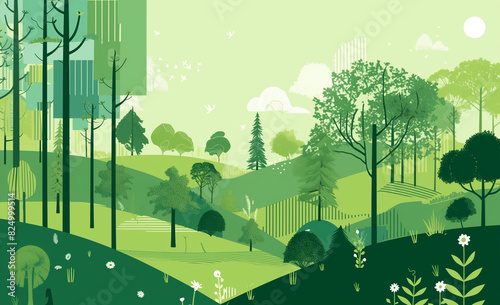 landscape with forest