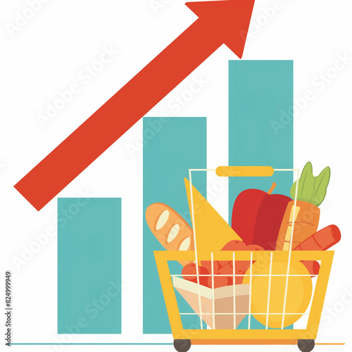 shopping cart with bags