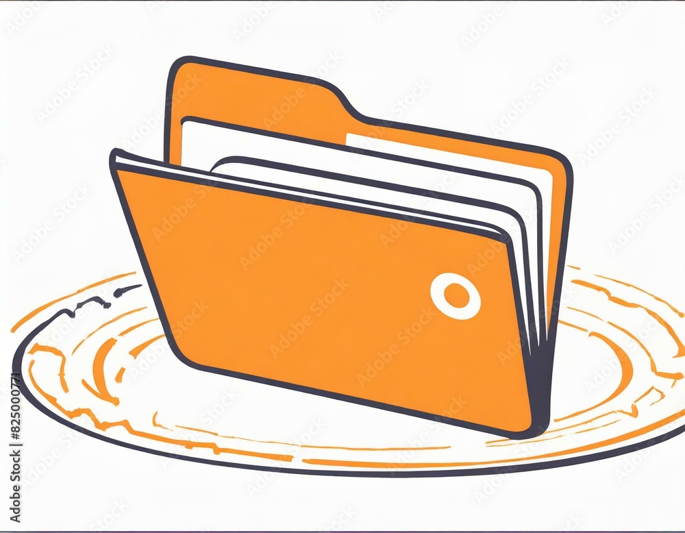 folder icon, vector image on white background, folder with papers sheets documents folder icon, vector image on white background, folder with papers sheets documents
