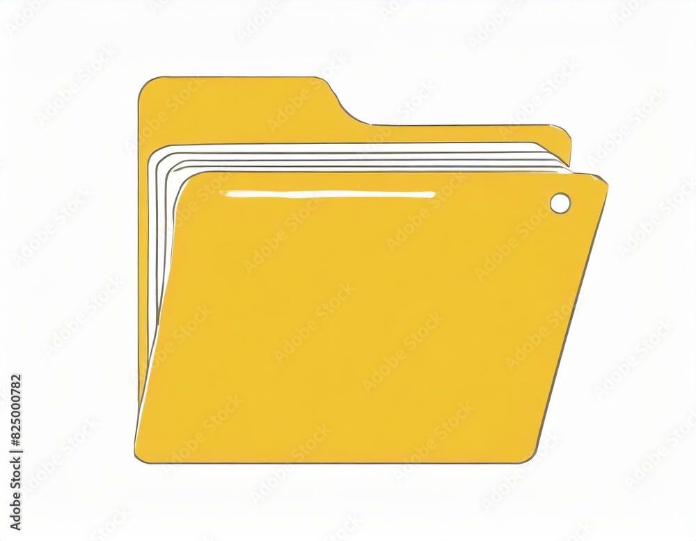 folder icon, vector image on white background, folder with papers sheets documents folder icon, vector image on white background, folder with papers sheets documents