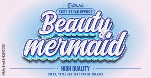 Editable text style effect - Beauty Mermaid text style theme.