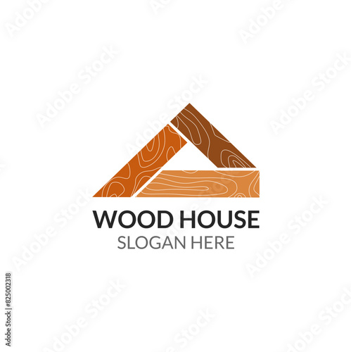 Wood house logo concept. Home logo vector illustration