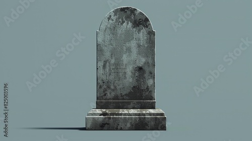 blank tombstone on solid background