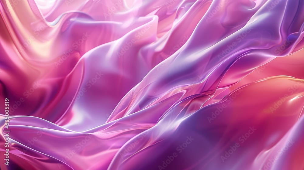 Ethereal Emanations: 3D Digital Waves in Pink and Purple Ethereal Emanations: 3D Digital Waves in Pink and Purple