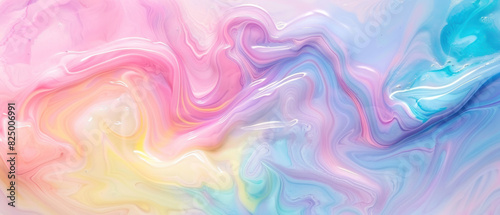 A fluid blend of vibrant colors with a dreamy, glossy appearance. , Generate AI