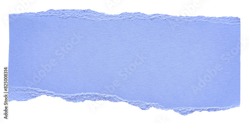 Isolated cut out torn piece of blank blue paper note cardboard with texture and copy space for text, transparent png background design element
