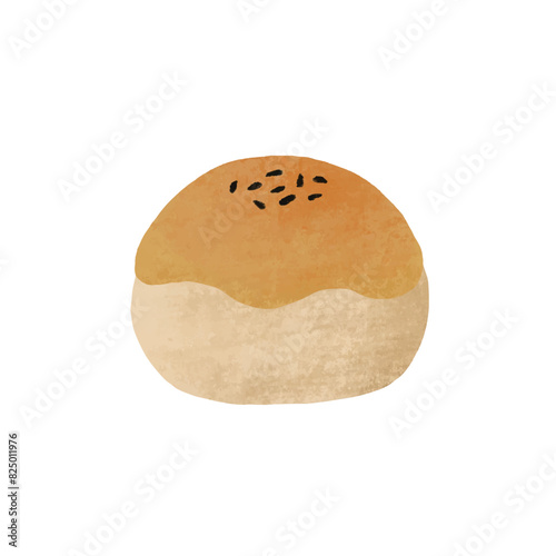 Mid-autumn moon cake illustration material. Translation: Chinese autumn moon festival dessert