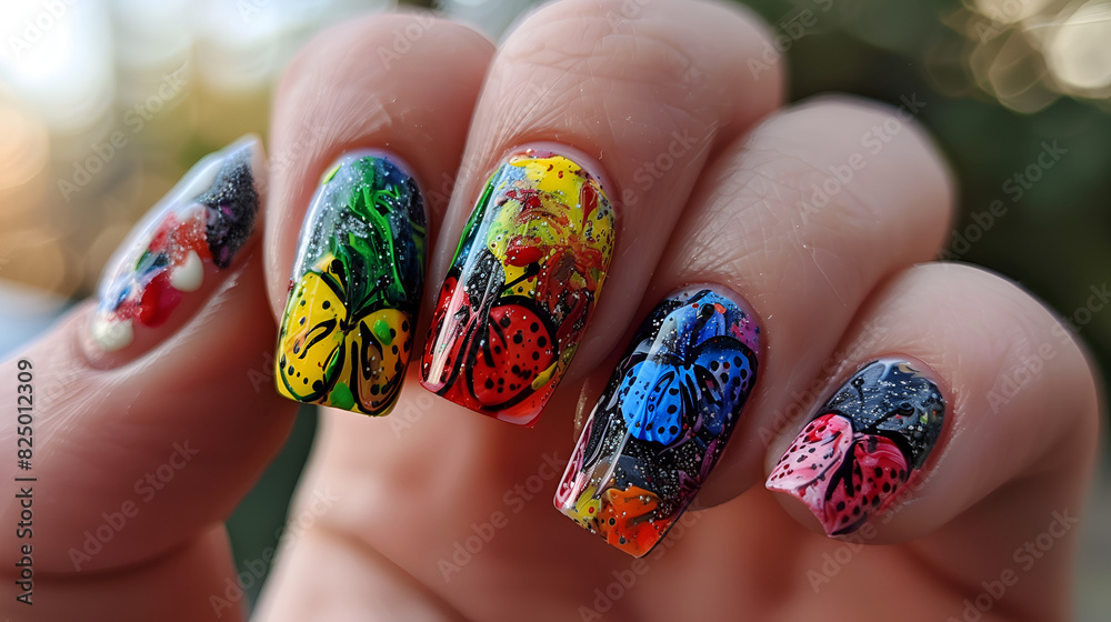 A nail art beauty concept