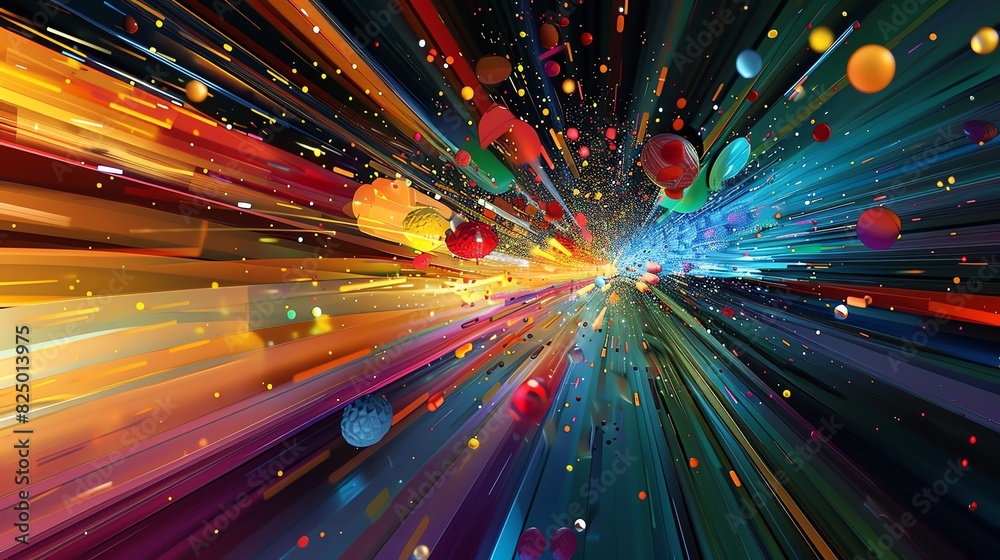 17. Artistic rendering of high-speed internet flow, blending technology with modern art, colorful and engaging 17. Artistic rendering of high-speed internet flow, blending technology with modern art, colorful and engaging