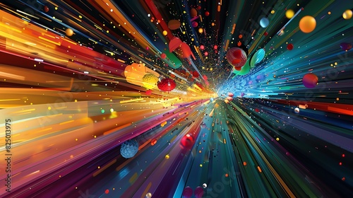 17. Artistic rendering of high-speed internet flow, blending technology with modern art, colorful and engaging