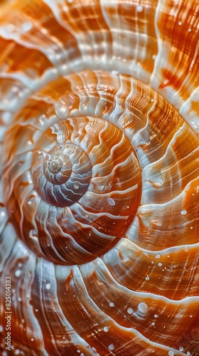 13. Macro photo of a snail shell, detailed spiral patterns and textures, high resolution and vivid detail