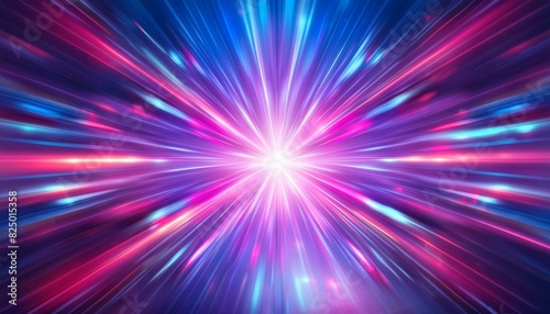 Abstract background with neon glows and a central hyperlight flare. Modern background with pink  blue  purple colors 