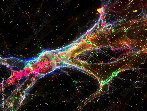 2. High-detail image of nerve signal transmission in the brain, capturing intricate synaptic connections and neuron structures, ultra-clear photo