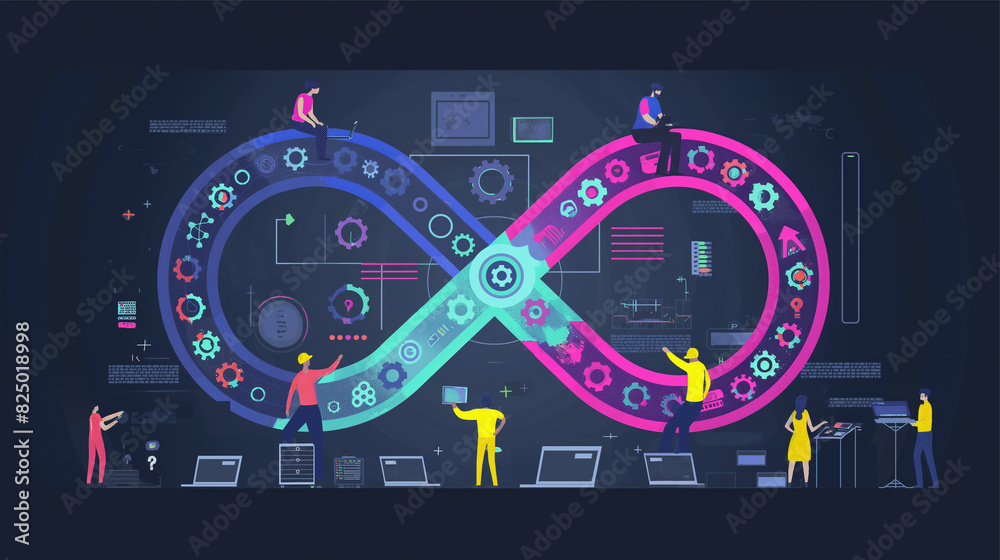 DevOps developers creating software and using development operations ...