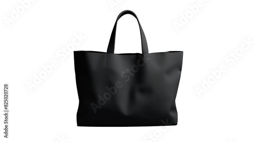 Black tote bag isolated on white background