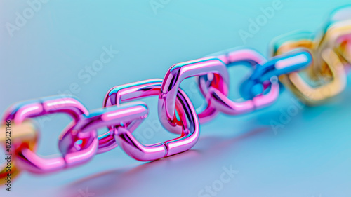 Colorful metallic chain links