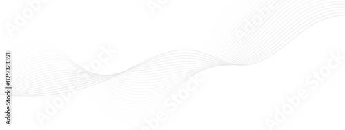 Grey Wave Swirl, frequency sound wave, twisted curve lines with blend effect. Abstract grey wave lines on transparent background. Technology, data science, geometric border pattern. 