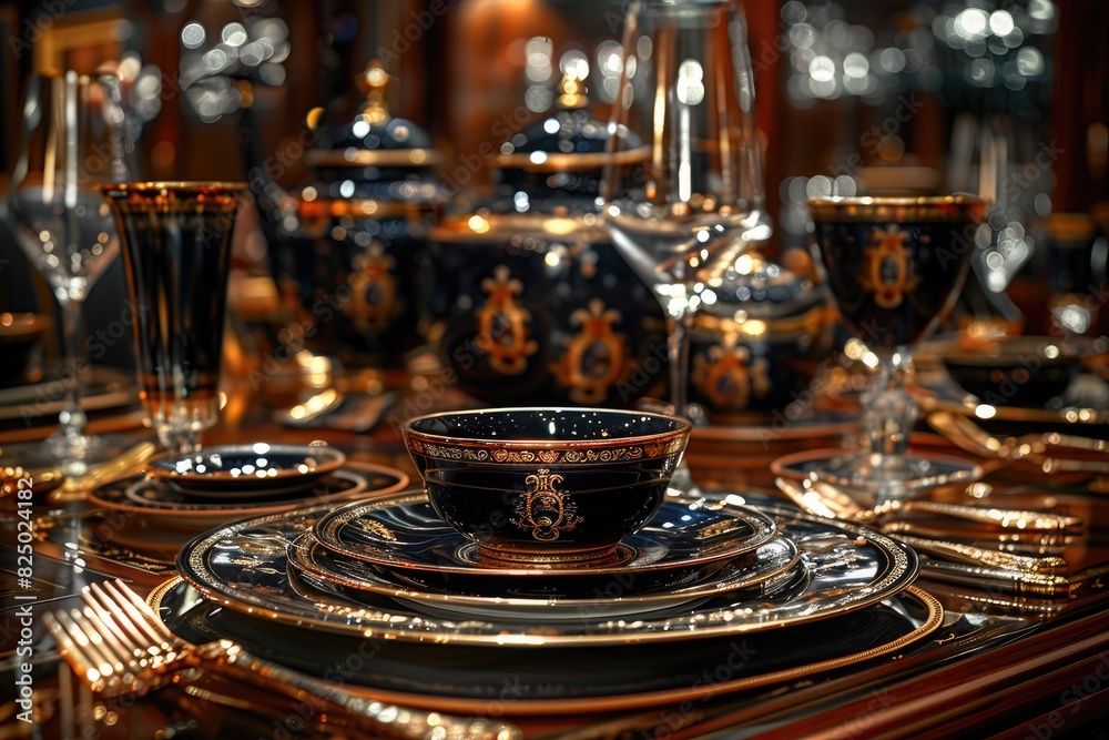 Fototapeta premium tableware set in classic style professional advertising photography