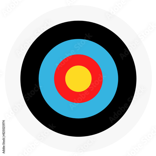 archery target board simple flat style vector illustration isolated on white and transparent background