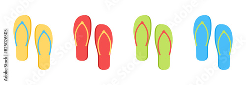 Beach slipper colorful footwear Illustration vector