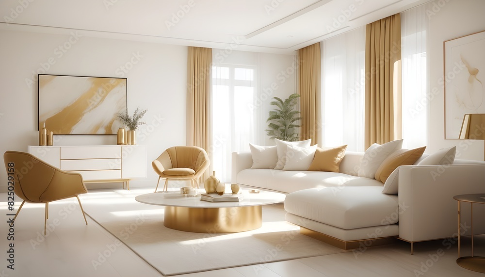 white and gold theme interior modern minimalism photo realism white and gold theme interior modern minimalism photo realism