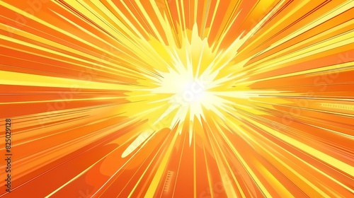 Color gradient background superhero. Cartoon gradient background superhero. Sunrays burst. Radiate sun beam and burst effect. Sunbeam light flash boom. Modern illustration.