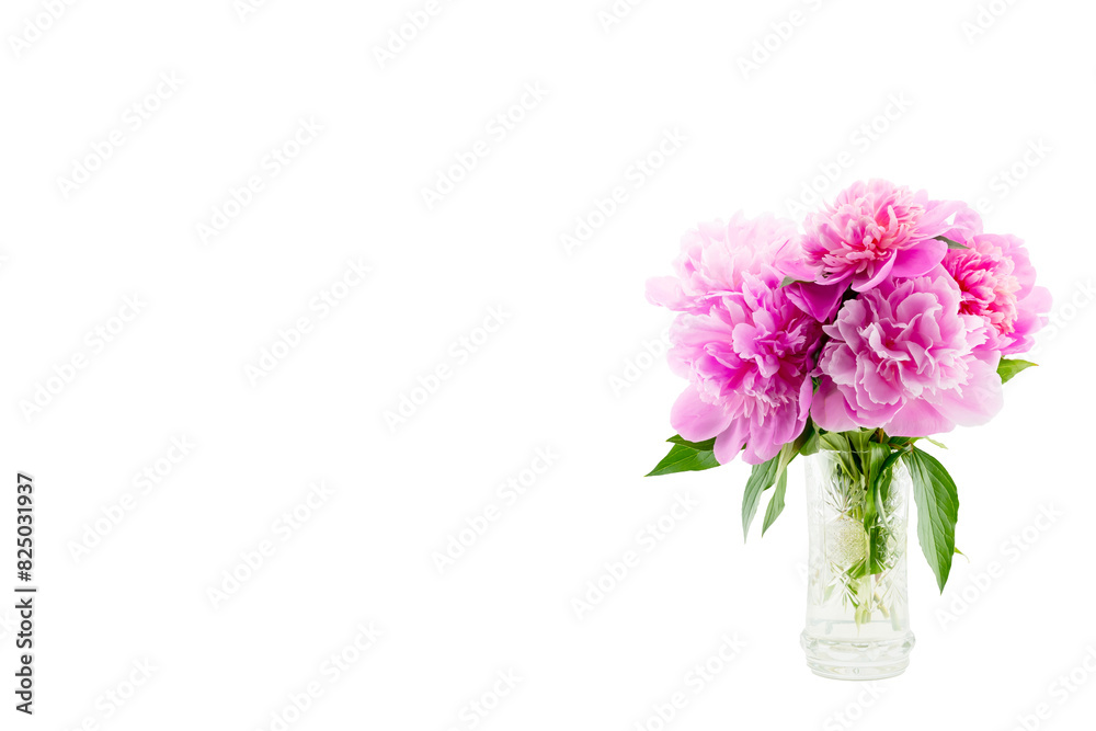 bouquet of pink peonies in a crystal vase bouquet of pink peonies in a crystal vase
