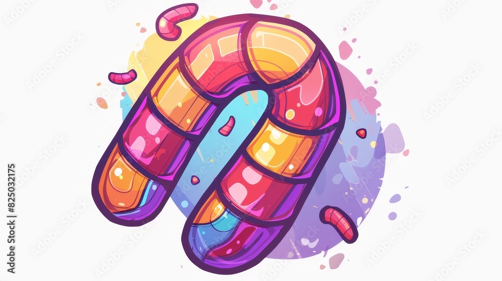 An original cartoon drawing of a Candy Cane in a comic childish style. Original hand-drawn artwork in a colorful comic style. An original cartoon drawing of a Candy Cane in a comic childish style. Original hand-drawn artwork in a colorful comic style.