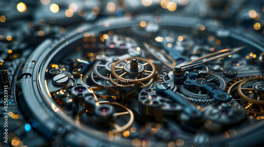 Modern Technology - Close-up of a modern watch mechanism, highlighting innovative technologies Modern Technology - Close-up of a modern watch mechanism, highlighting innovative technologies