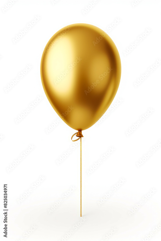 Gold balloon with string attached to it's end. Gold balloon with string attached to it's end.