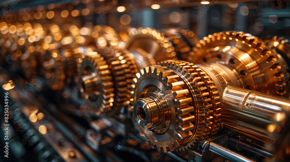 Precision and Power - Close-up of gears showing both engineering precision and the machine's power