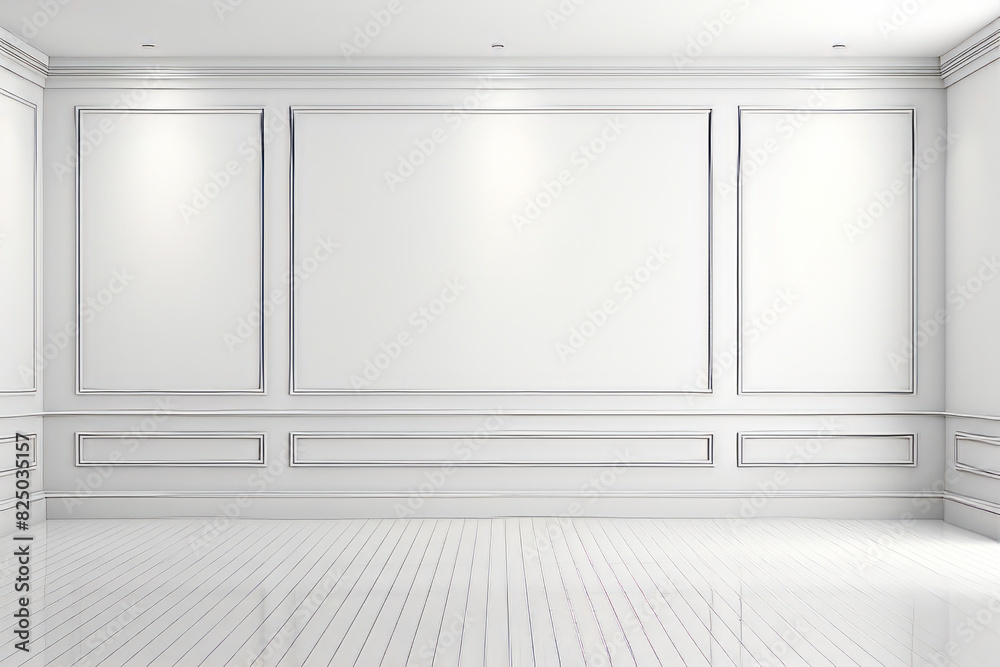 White room with white wall and white floor. White room with white wall and white floor.