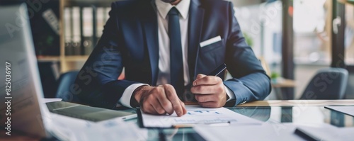 Career counselor advising job seeker, modern office, tailored advice, professional guidance, supportive and knowledgeable, career path planning, copy space.