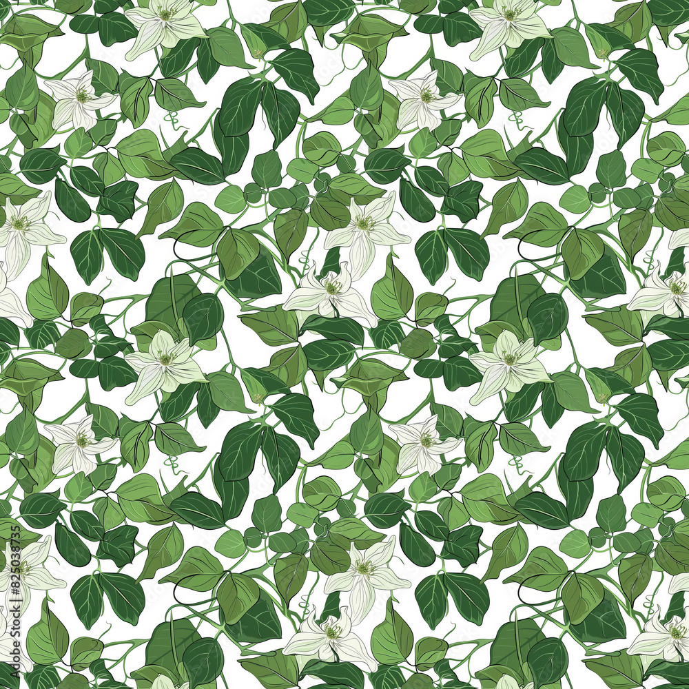 Seamless floral pattern with tropical leaves and flowers Seamless floral pattern with tropical leaves and flowers