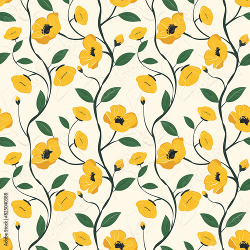 Bright Yellow Floral Pattern
