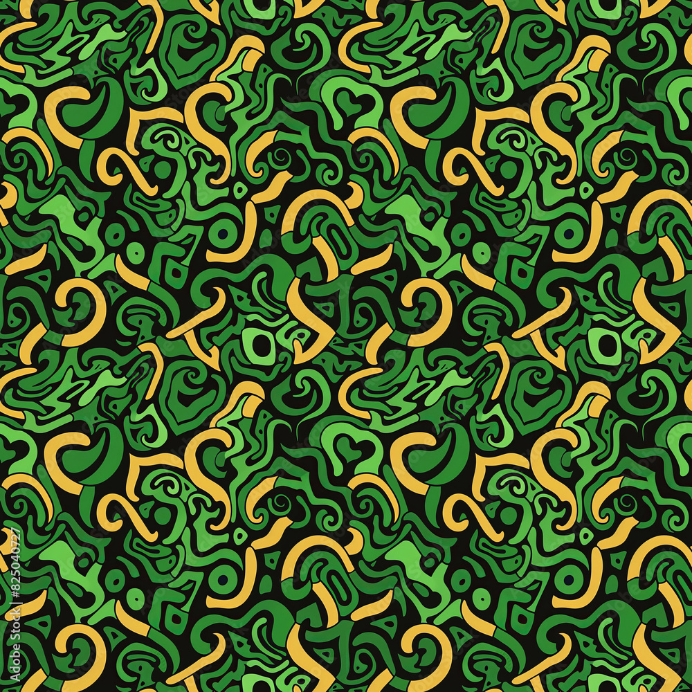 Abstract seamless pattern in green and yellow Abstract seamless pattern in green and yellow