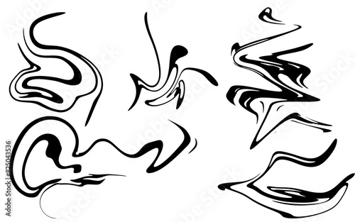 Wavy, thin lines, tattoo design, pattern