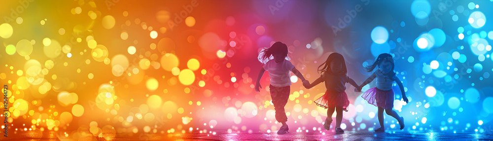 Glossy Children s Day Excitement: Abstract Digital Art Symbolizing the Joy of Celebration Photo Realistic Concept Glossy Children s Day Excitement: Abstract Digital Art Symbolizing the Joy of Celebration Photo Realistic Concept