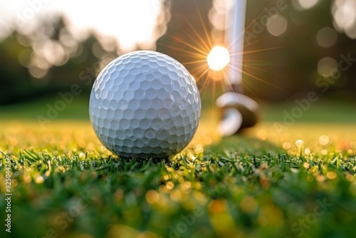 Golf Ball on Green Field photo