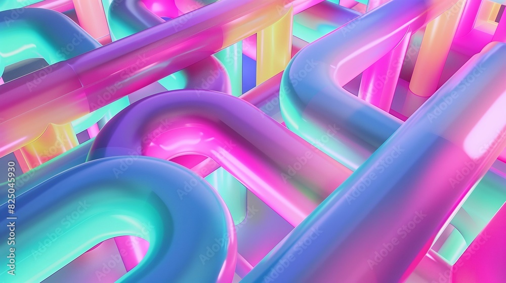 Vibrant 3D abstract background featuring interlocking geometric shapes ...