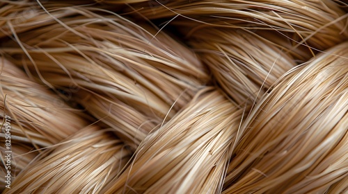A detailed texture of natural straw  showcasing the unique weave and fibers that make it up. The background is neutral with soft lighting. 